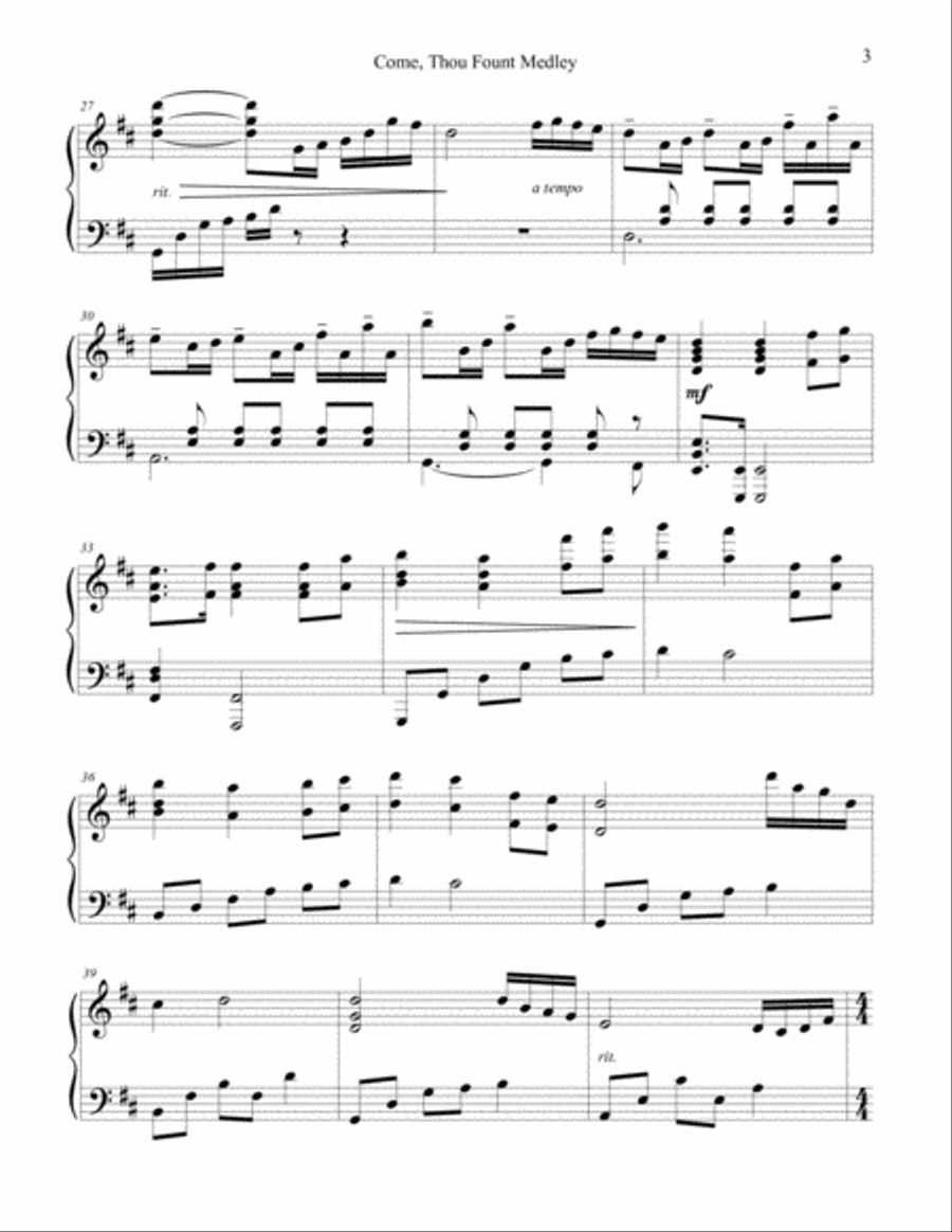 Come, Thou Fount of Every Blessing - Hymn Medley Piano Solo scores gallery preview page 3