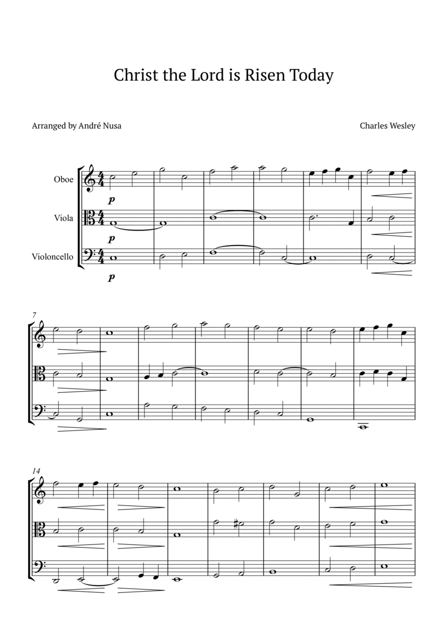 Christ the Lord is Risen Today Oboe scores gallery preview page 1