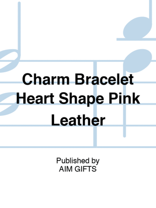 Charm Bracelet Heart Shape Pink Leather