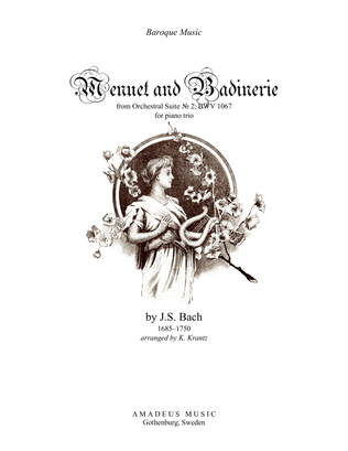 Menuet and Badinerie Suite 2 BWV 1067 for piano trio (fl, vc, pno)