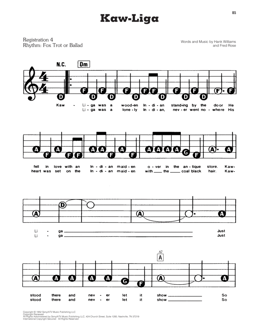 Kaw-Liga Electronic Keyboard scores gallery preview page 1