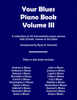 Book cover for Your Blues Piano Book: Volume III