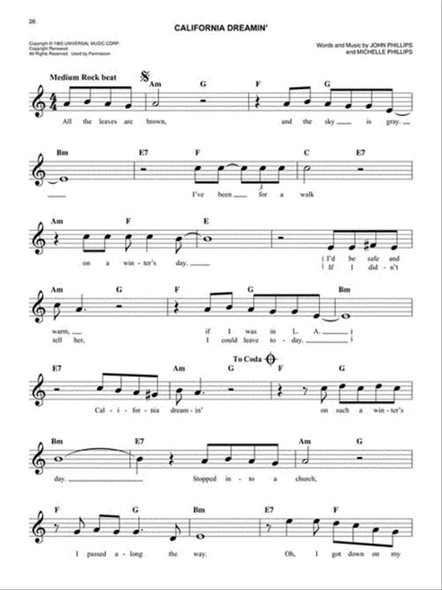 The Easy Pop/Rock Fake Book Piano scores gallery preview page 4