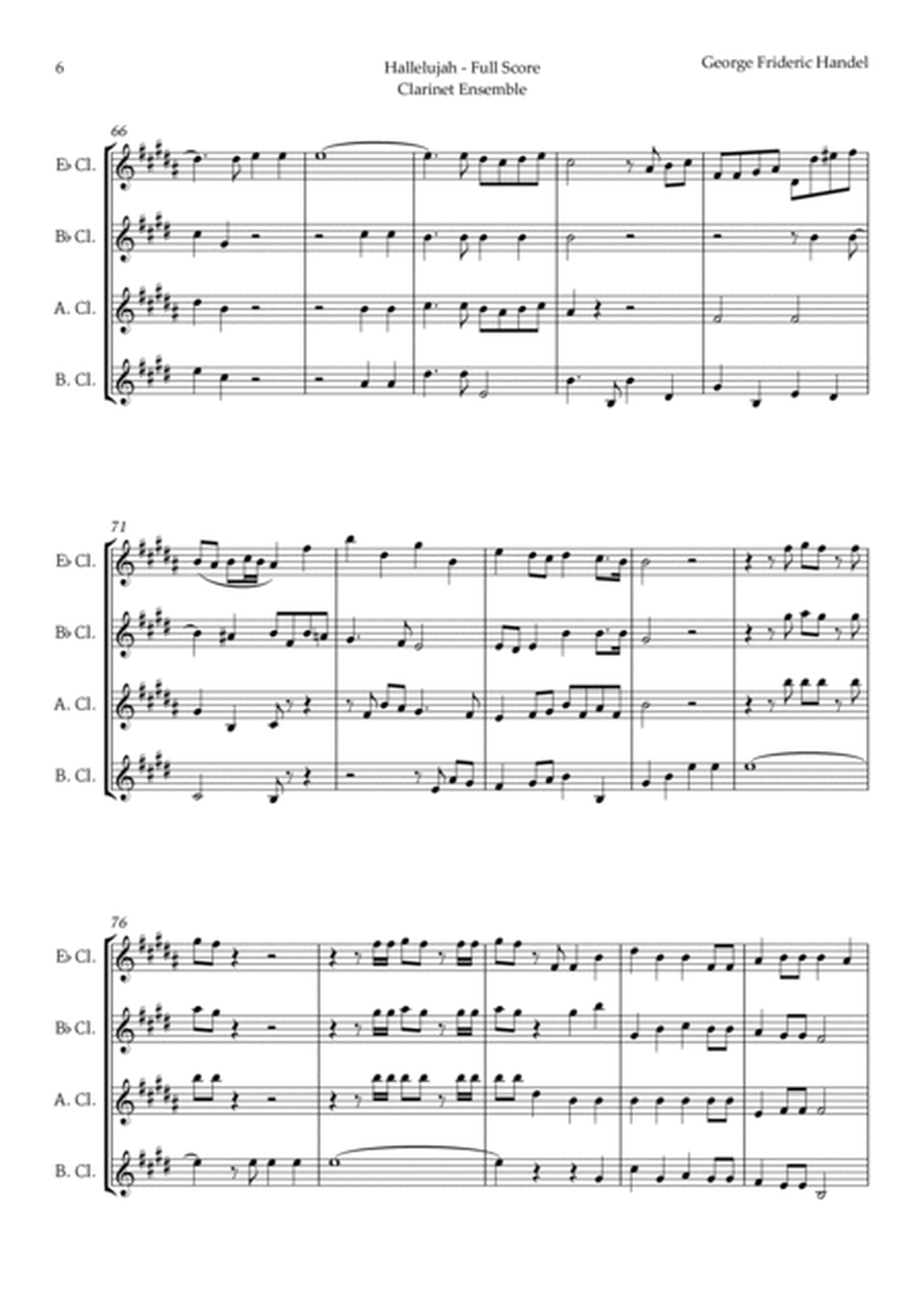 Hallelujah from Messiah by Handel for Clarinet Ensemble image number null