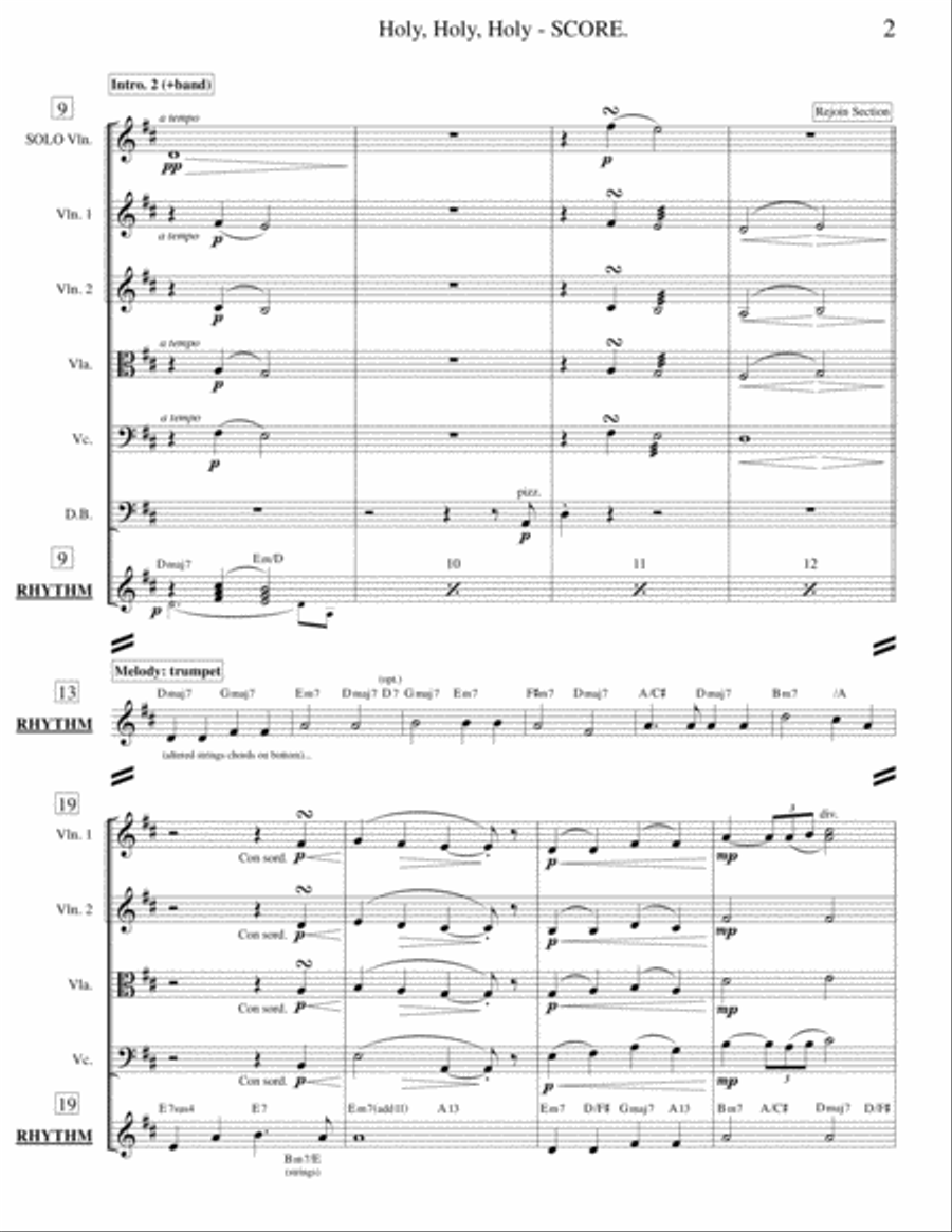 Holy, Holy, Holy (Strings-Soloist-Rhythm Sec.) Small Ensemble scores gallery preview page 3