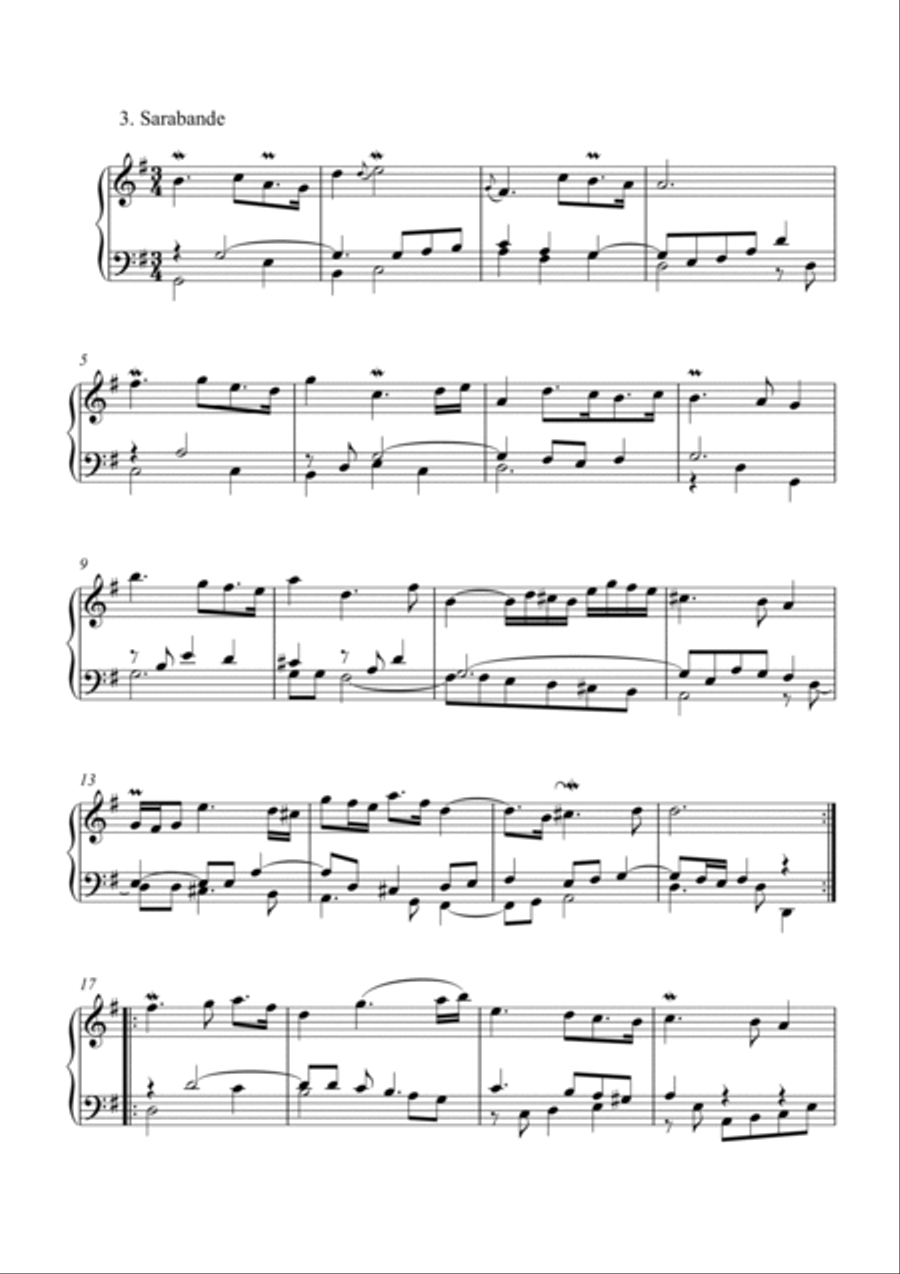 Bach-French Suite No.5 in G major, BWV 816(Piano) Piano Solo scores gallery preview page 6