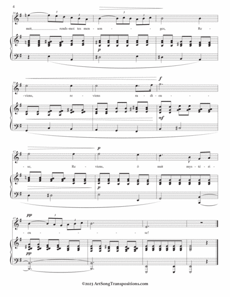 FAURÉ: Après un rêve, Op. 7 no. 1 (transposed to E minor, E-flat minor, and D minor)