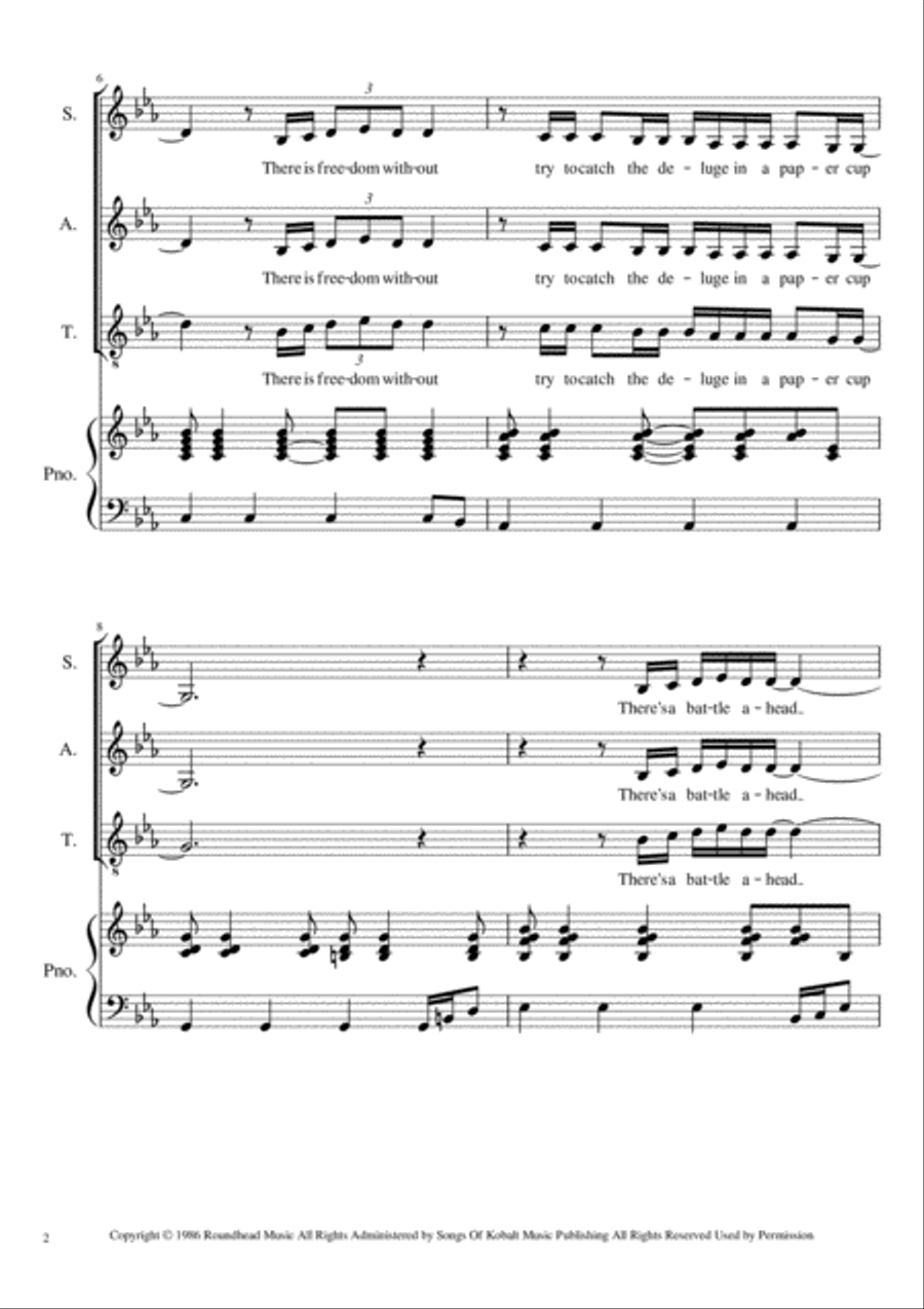 Don't Dream It's Over Choir scores gallery preview page 2