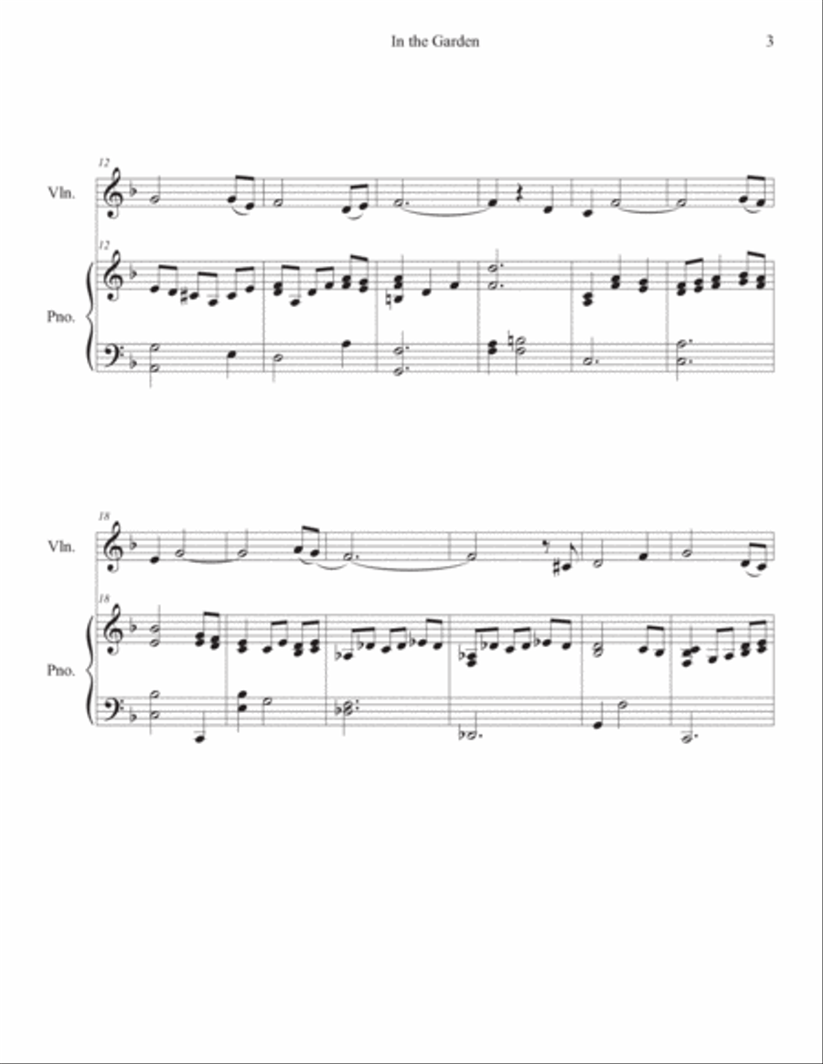 In the Garden Intermediate Violin Solo in F Violin Solo scores gallery preview page 3