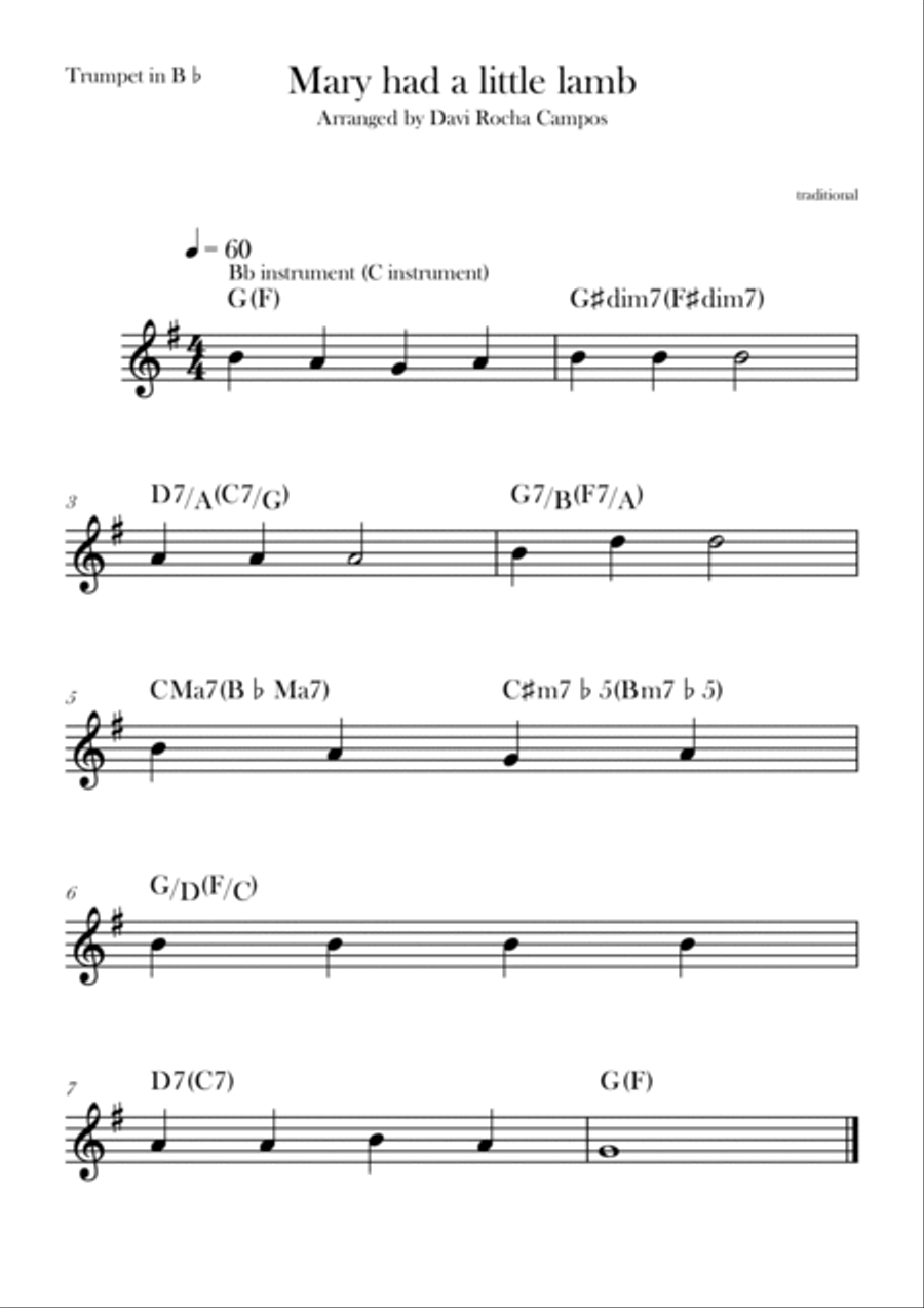 Mary had a little lamb Brass Duet scores gallery preview page 2