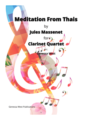 Book cover for Meditation From Thais For Clarinet Quartet