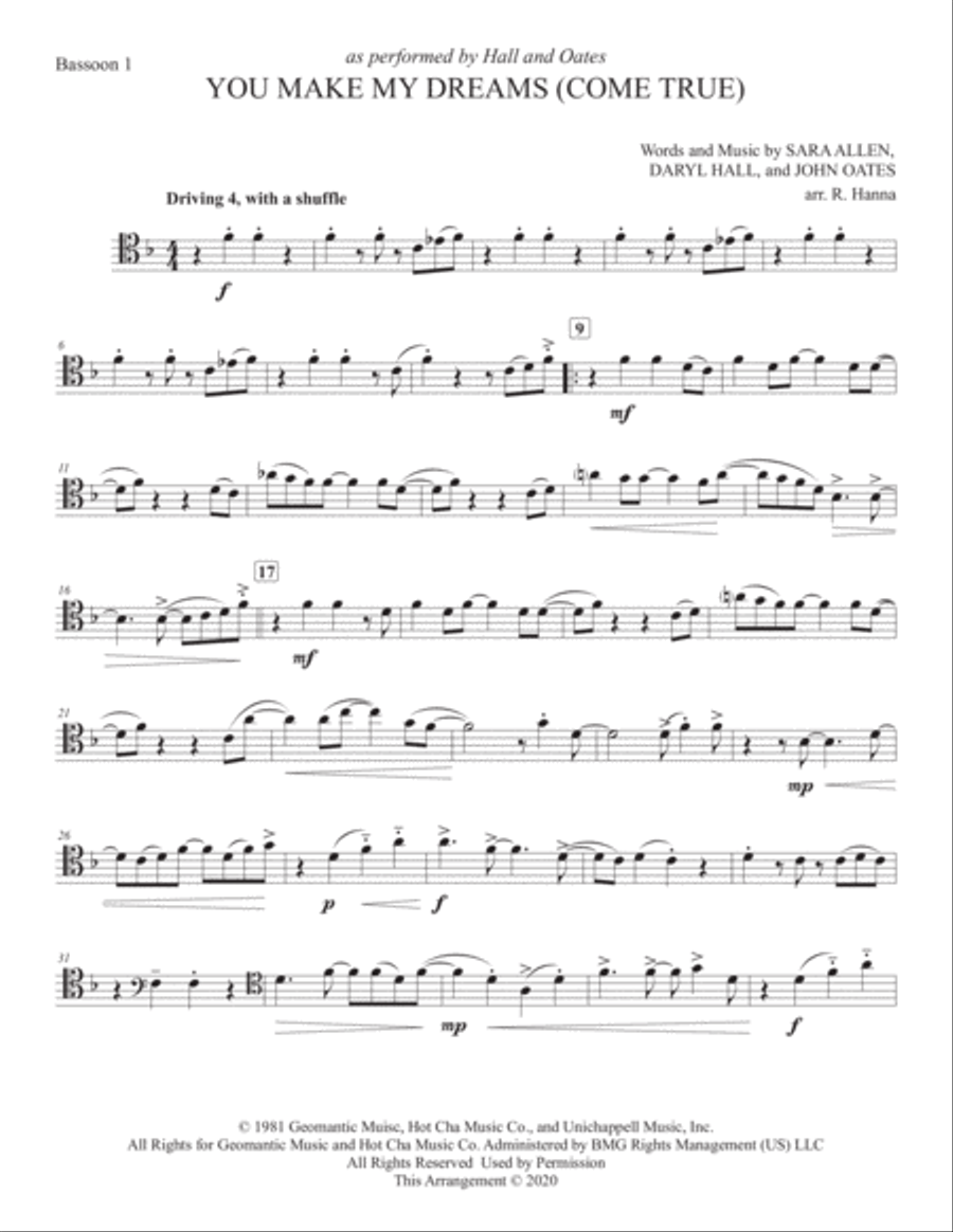 You Make My Dreams Bassoon Solo scores gallery preview page 6