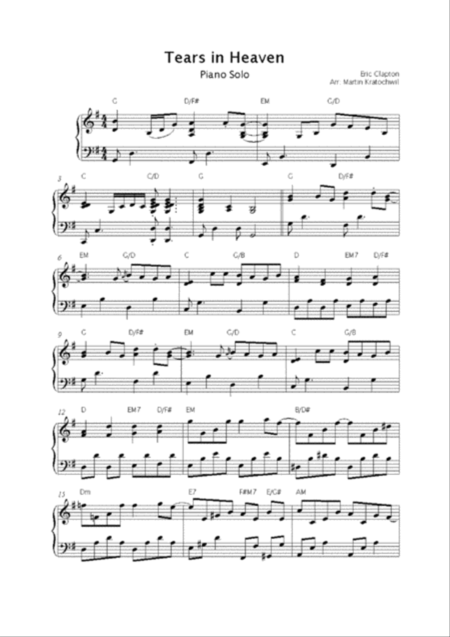 Tears In Heaven Piano Solo scores gallery preview page 2