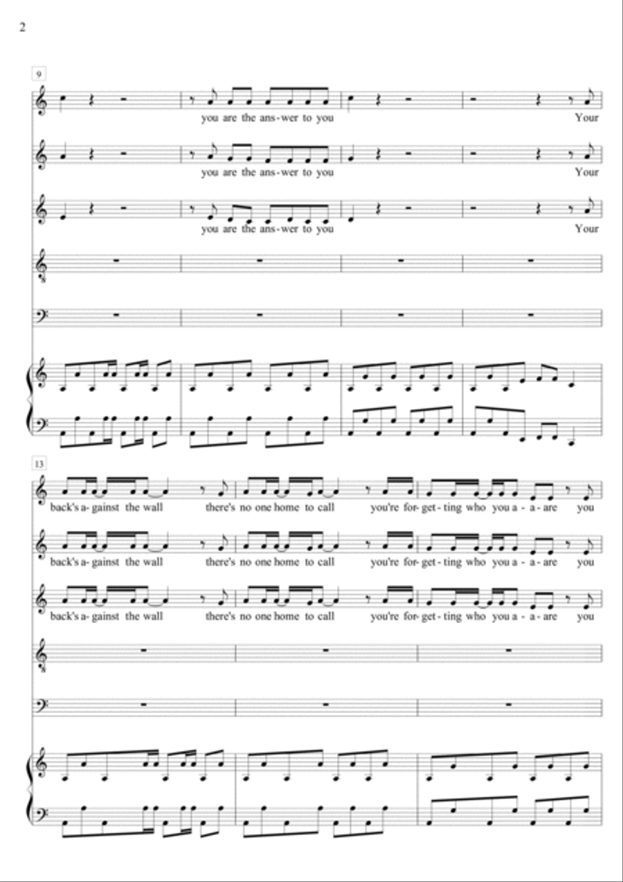 Standing In The Way Of Control 4-Part scores gallery preview page 2