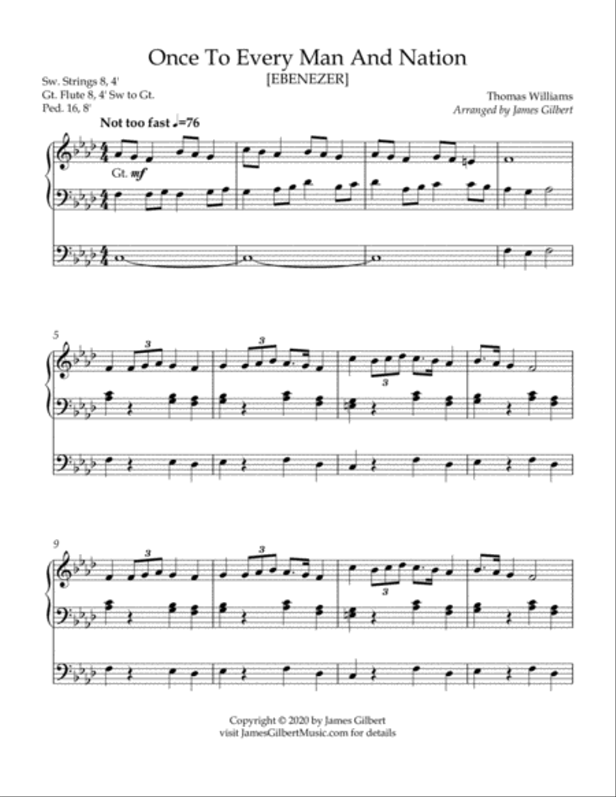 Once To Every Man And Nation Organ Solo scores gallery preview page 2