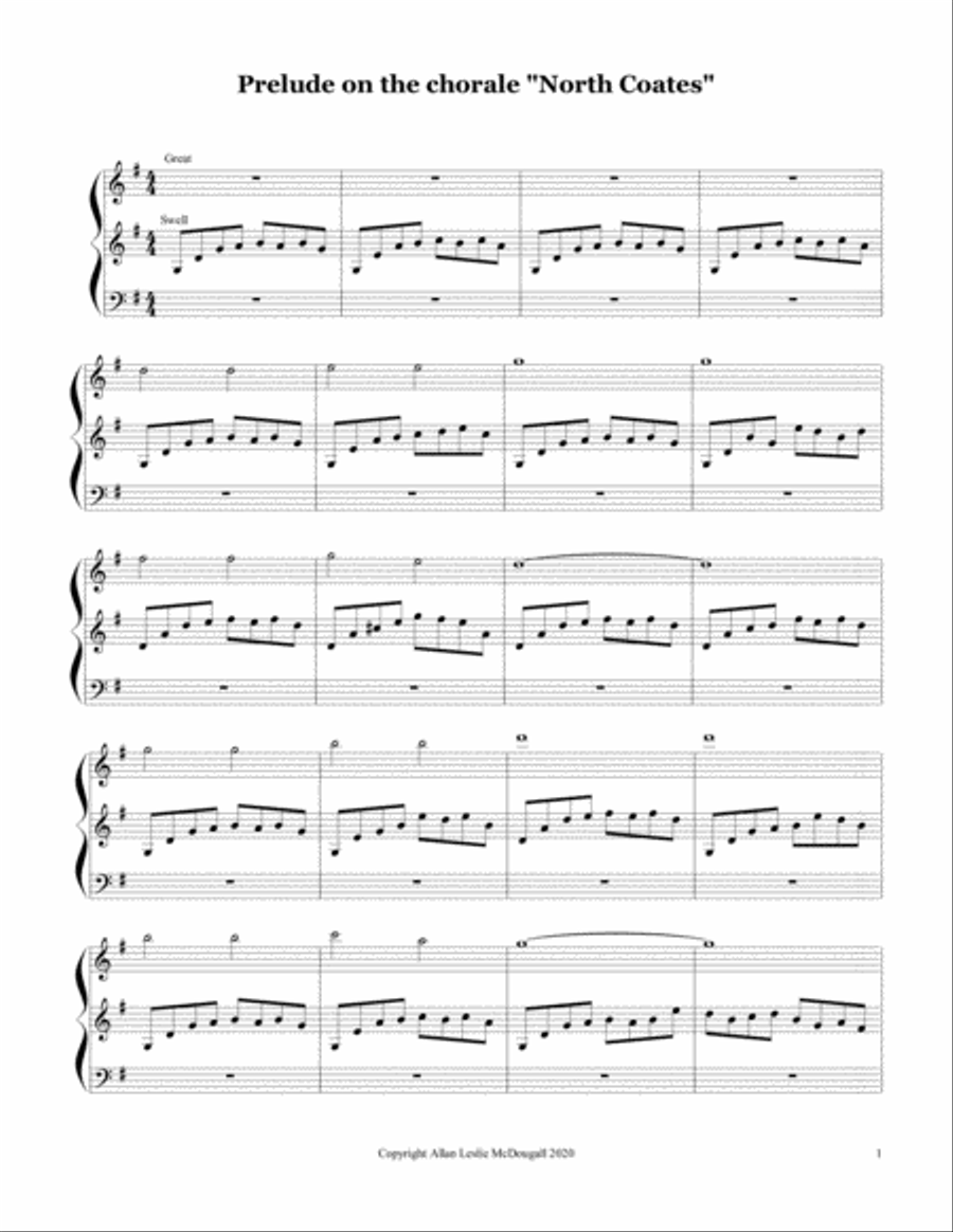 Book cover for Prelude on the chorale "North Coates"