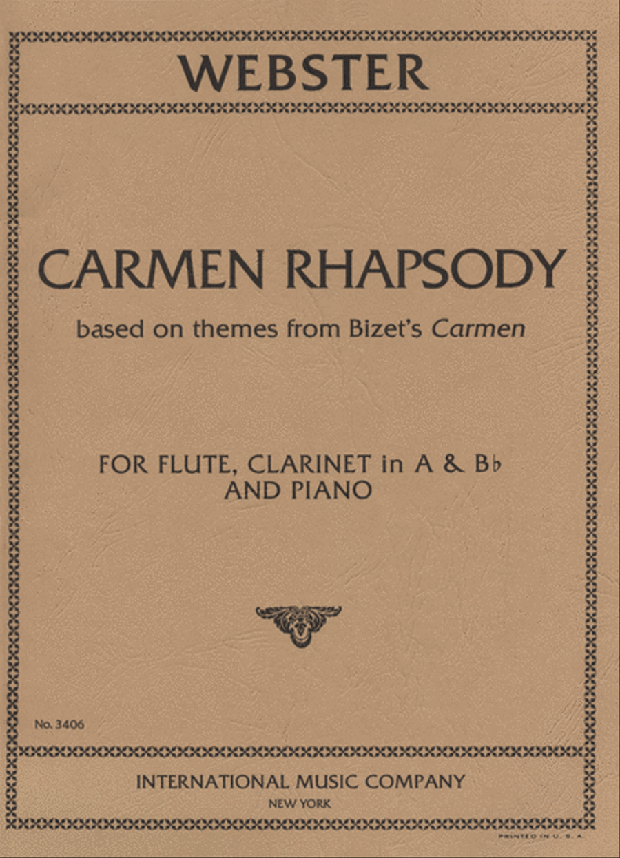 Carmen Rhapsody For Flute, Clarinet & Piano Clarinet scores gallery preview page 1