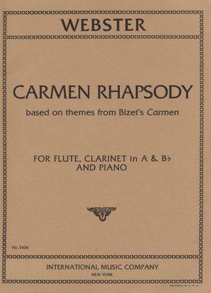 Book cover for Carmen Rhapsody For Flute, Clarinet & Piano