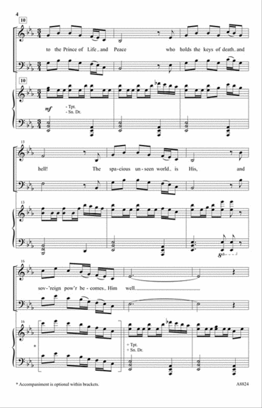 Hail to the Prince of Life and Peace 4-Part scores gallery preview page 3