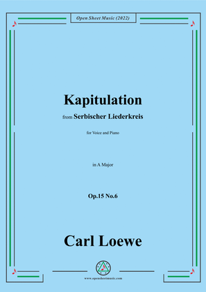 Book cover for Loewe-Kapitulation,in A Major,Op.15 No.6