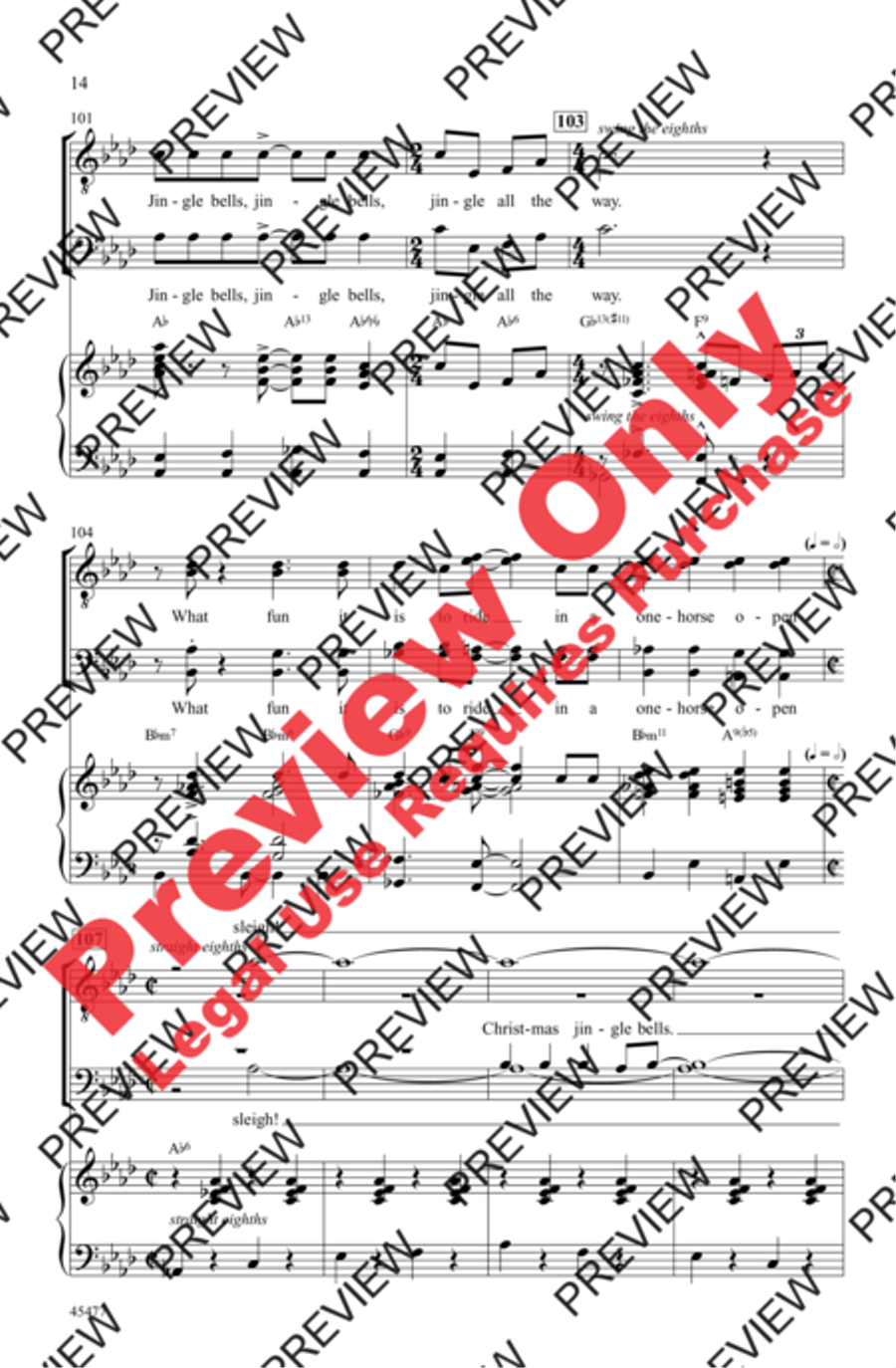 Kay Thompson's Jingle Bells Men's Choir scores gallery preview page 14