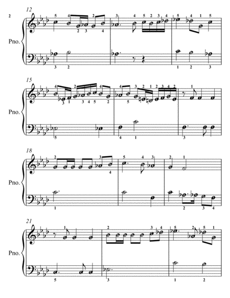 Melancholy Galliard Easy Piano Sheet Music