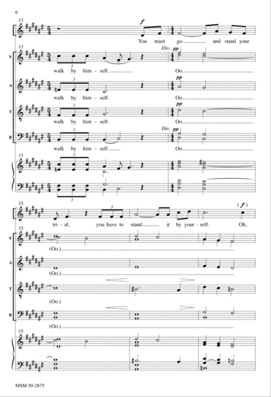 Jesus Walked This Lonesome Valley 4-Part scores gallery preview page 5