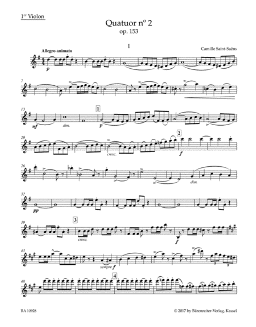 Quartet for two Violins, Viola and Violoncello no. 2 in G major, op. 153 String Quartet scores gallery preview page 2