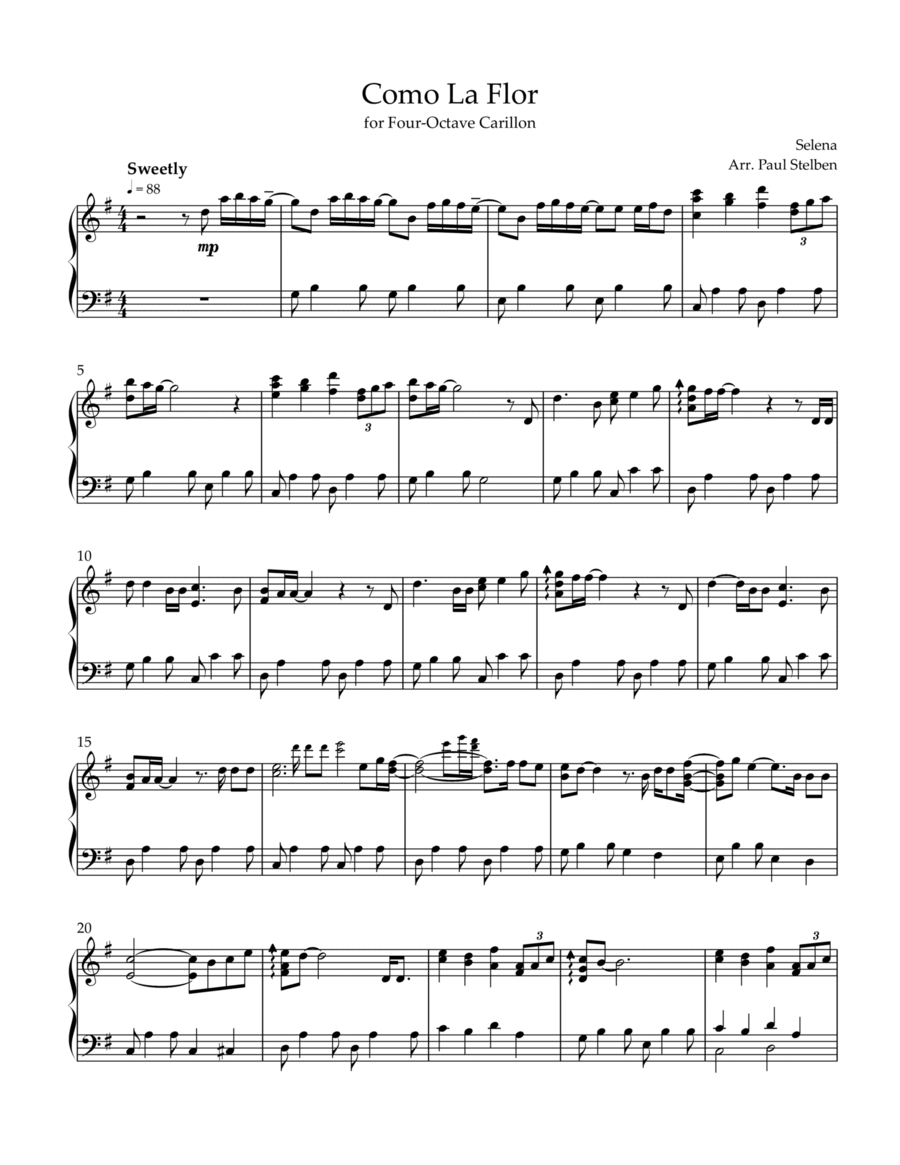 Como La Flor Carillon scores gallery preview page 1