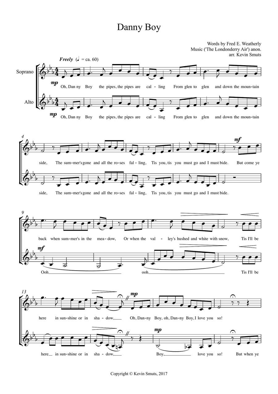 Danny Boy (Duet for Soprano and Alto Singers)