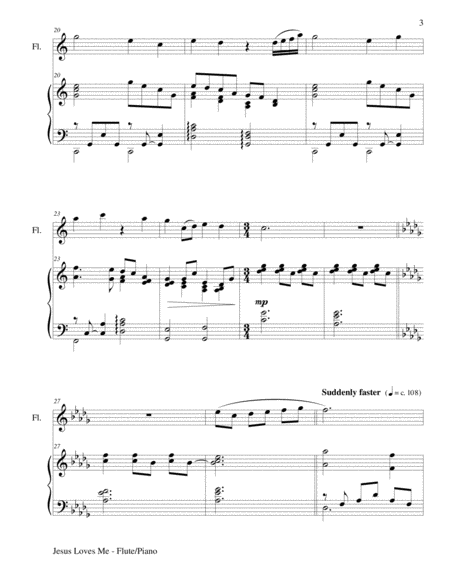 JESUS LOVES ME (Duet – Flute and Piano/Score and Parts) image number null
