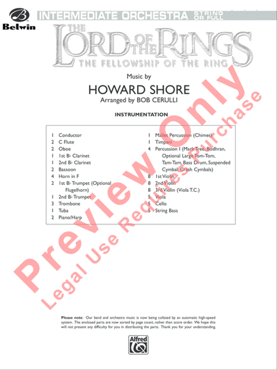 The Lord of the Rings - The Fellowship of the Ring Full Orchestra scores gallery preview page 2