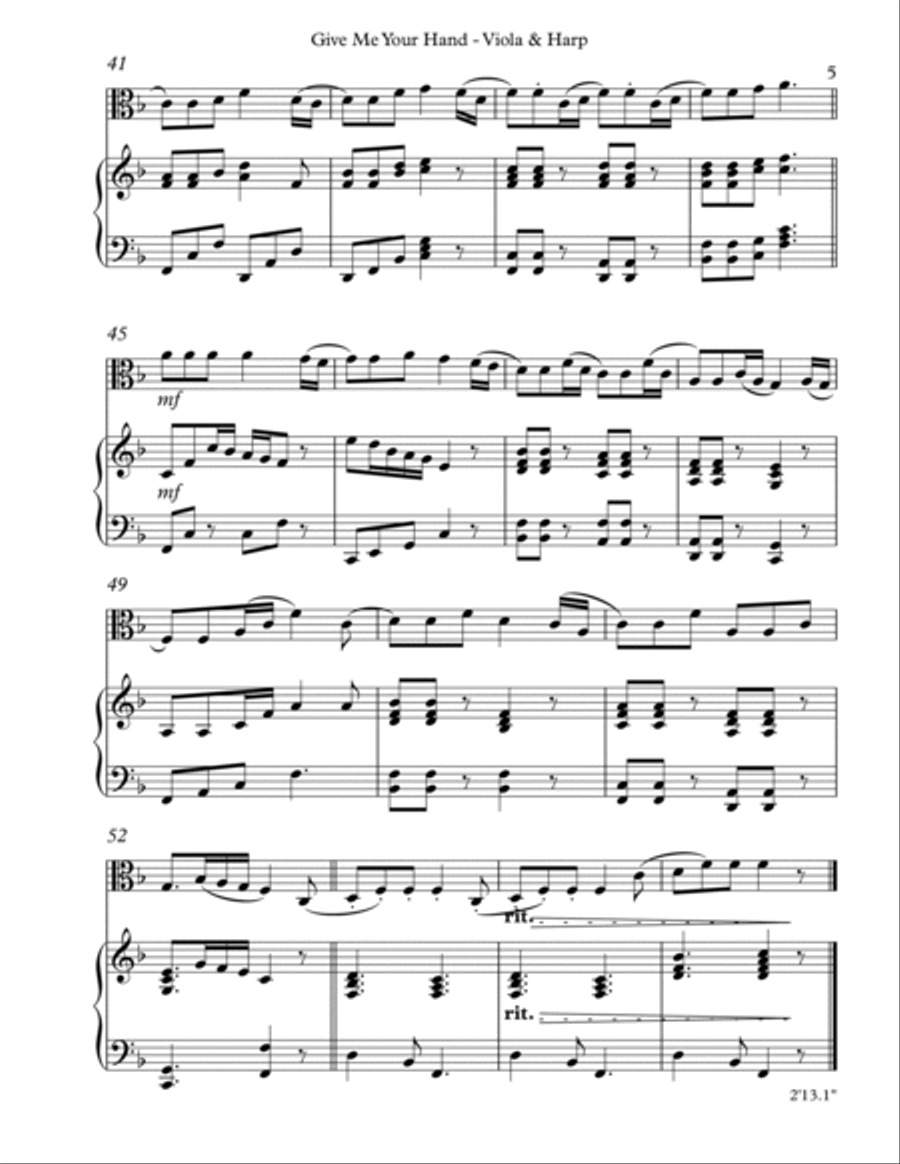 Give Me Your Hand, Duet for Viola & Harp image number null