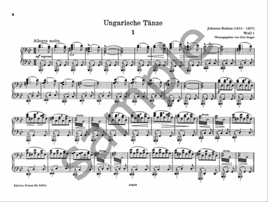 Hungarian Dances WoO 1 for Piano Duet Piano Duet scores gallery preview page 2