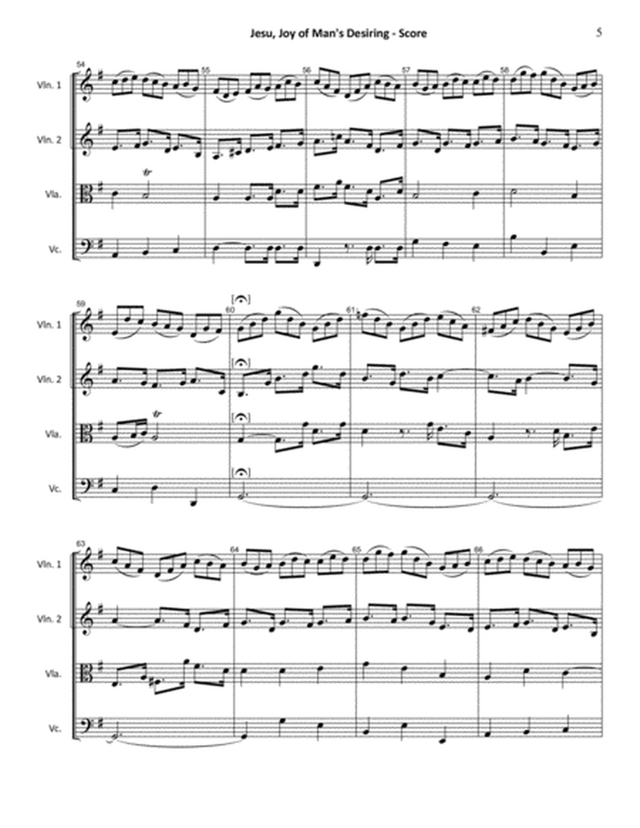 Jesu, Joy of Man's Desiring BWV 147-10 (Bach) STRING QUARTET