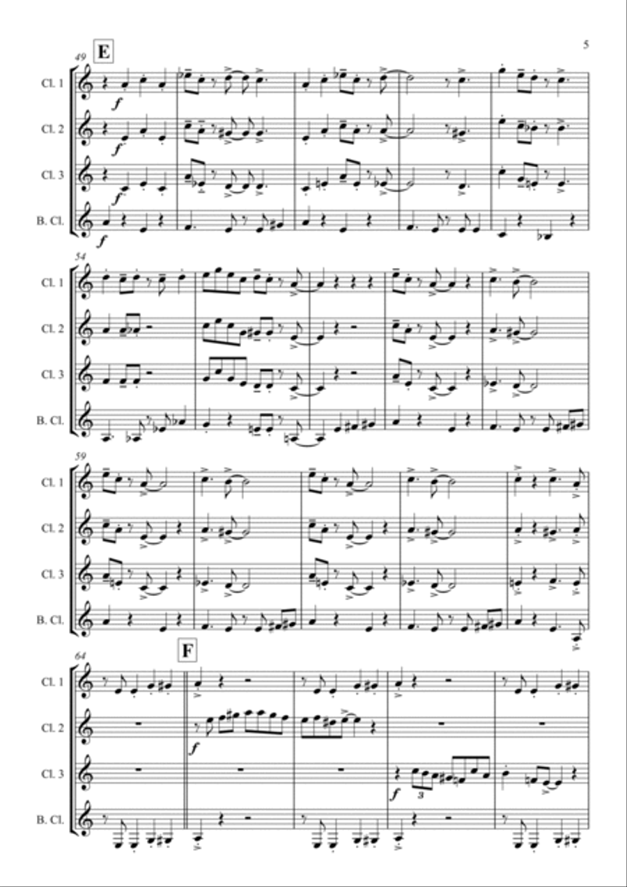 Friend Like Me Clarinet Quartet scores gallery preview page 5