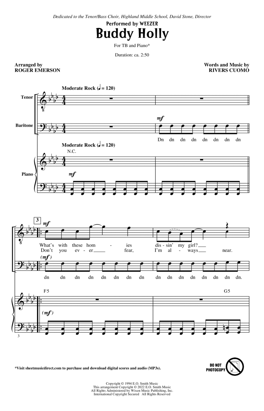 Buddy Holly (arr. Roger Emerson) TB scores gallery preview page 1