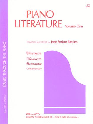 Book cover for Piano Literature, Volume 1