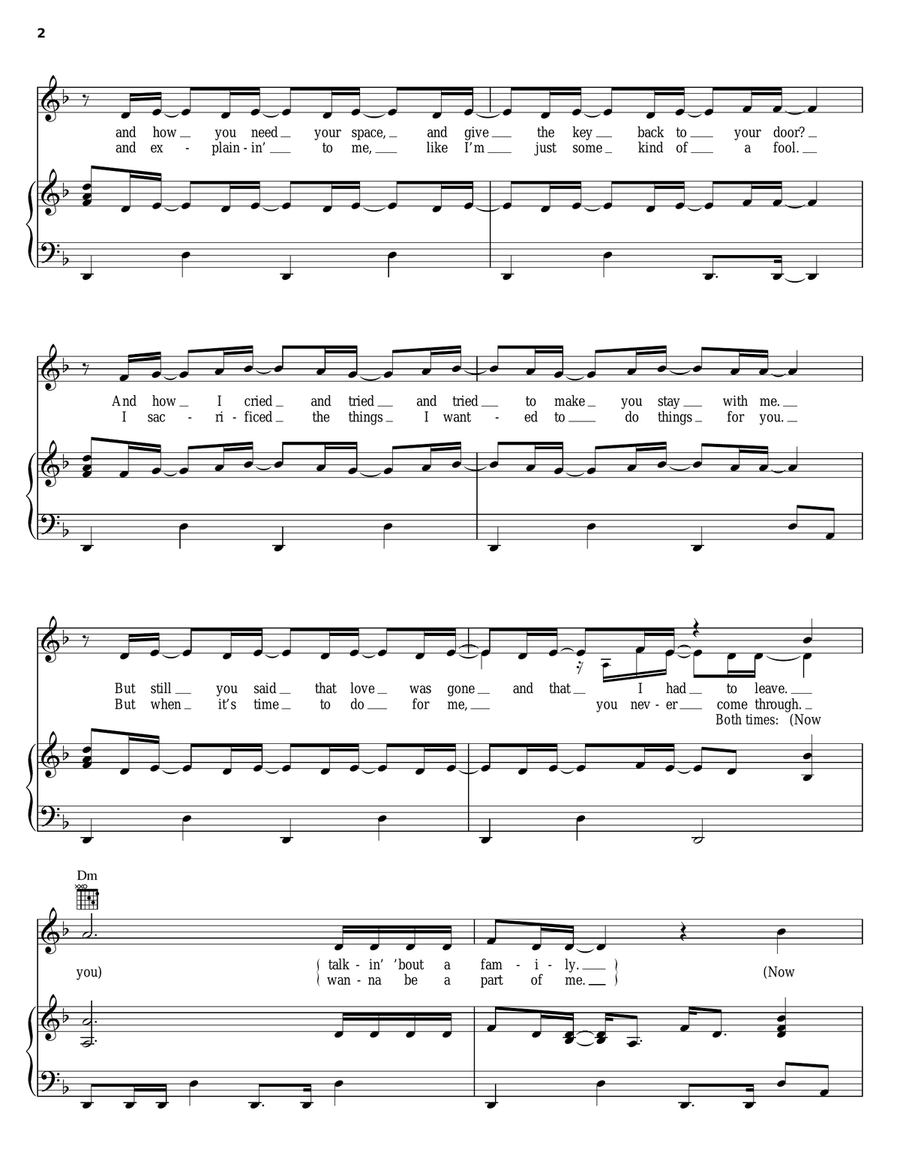 Karma Karma Piano, Vocal, Guitar scores gallery preview page 2