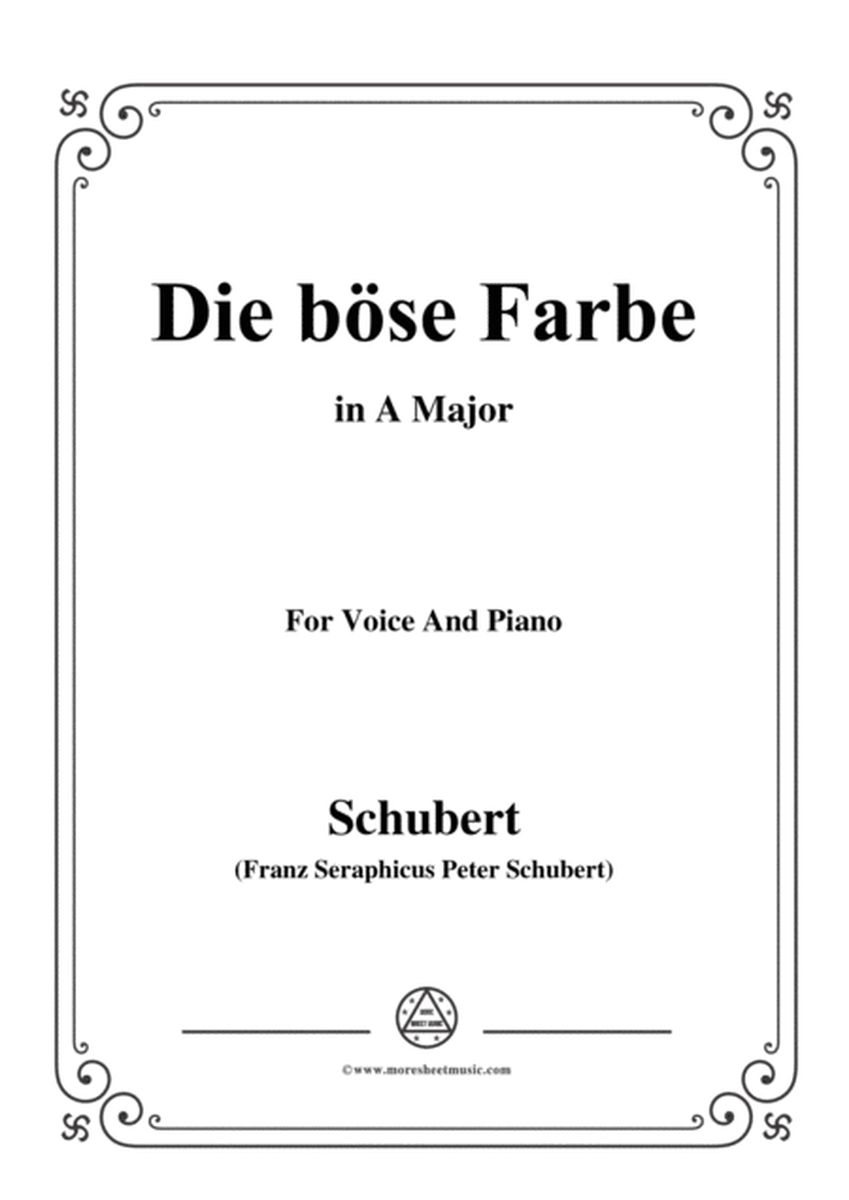Schubert-Die böse Farbe,from 'Die Schöne Müllerin',Op.25 No.17,in A Major,for Voice&Piano image number null