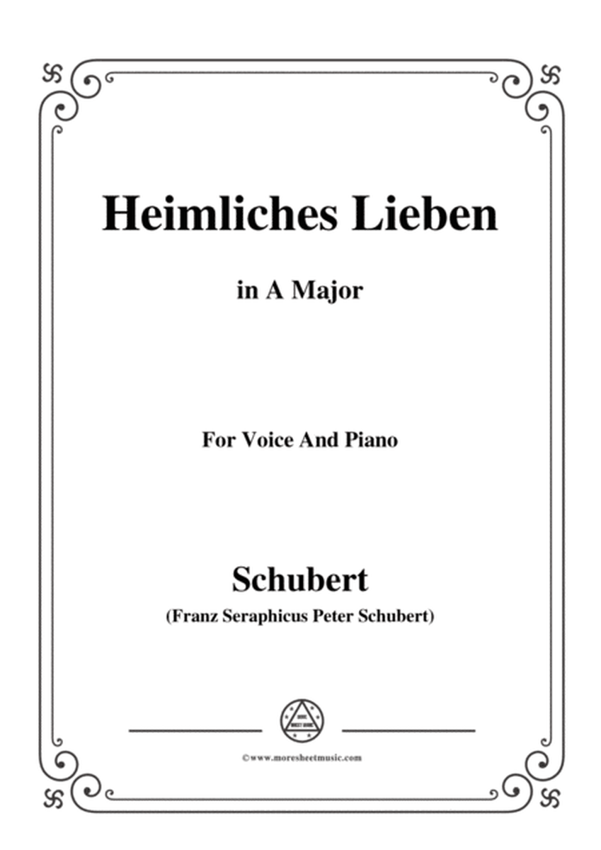 Schubert-Heimliches Lieben,Op.106 No.1,in A Major,for Voice&Piano image number null