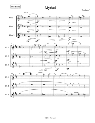 Myriad for Flute Trio or Flute Choir