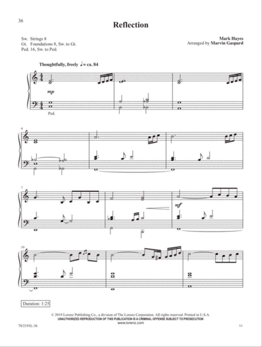 Mark Hayes: Miniatures for Organ Organ Solo scores gallery preview page 20