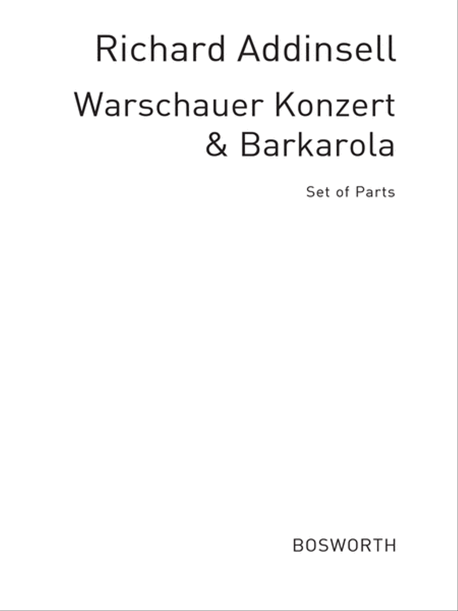 Warschauer Konzert + Offenbach, J Barkarole Tocm School and Community - Sheet Music