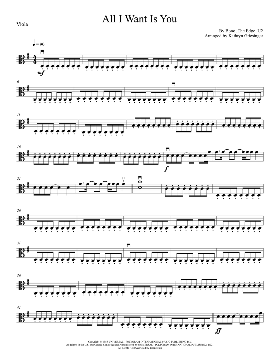 All I Want Is You String Quartet scores gallery preview page 5