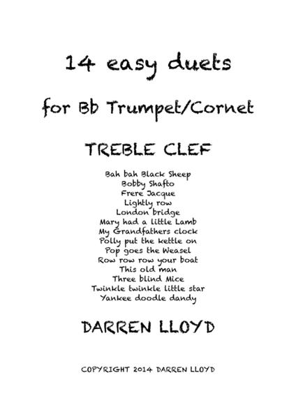 Trumpet Duets! 14 Easy duets or Bb Trumpet or Cornet
