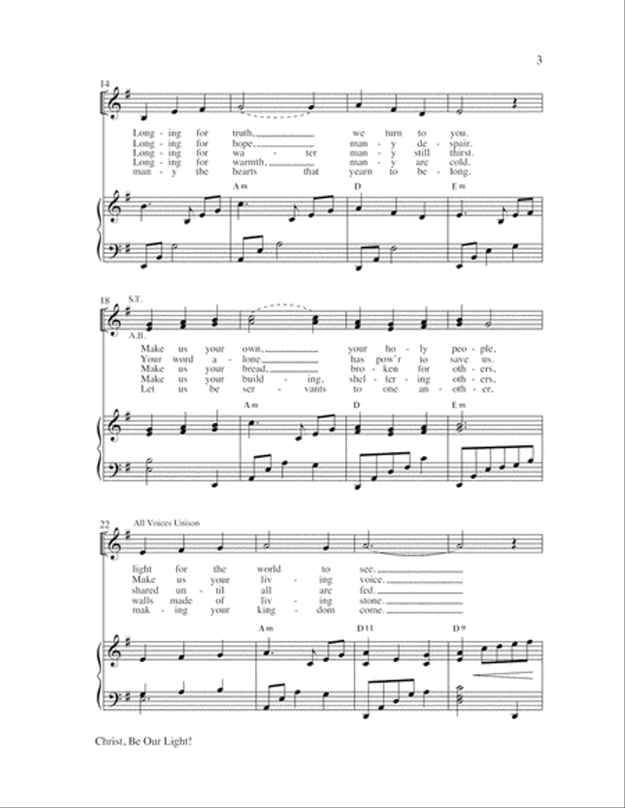 Christ, Be Our Light 4-Part scores gallery preview page 3