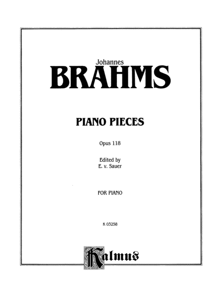 Piano Pieces, Op. 118