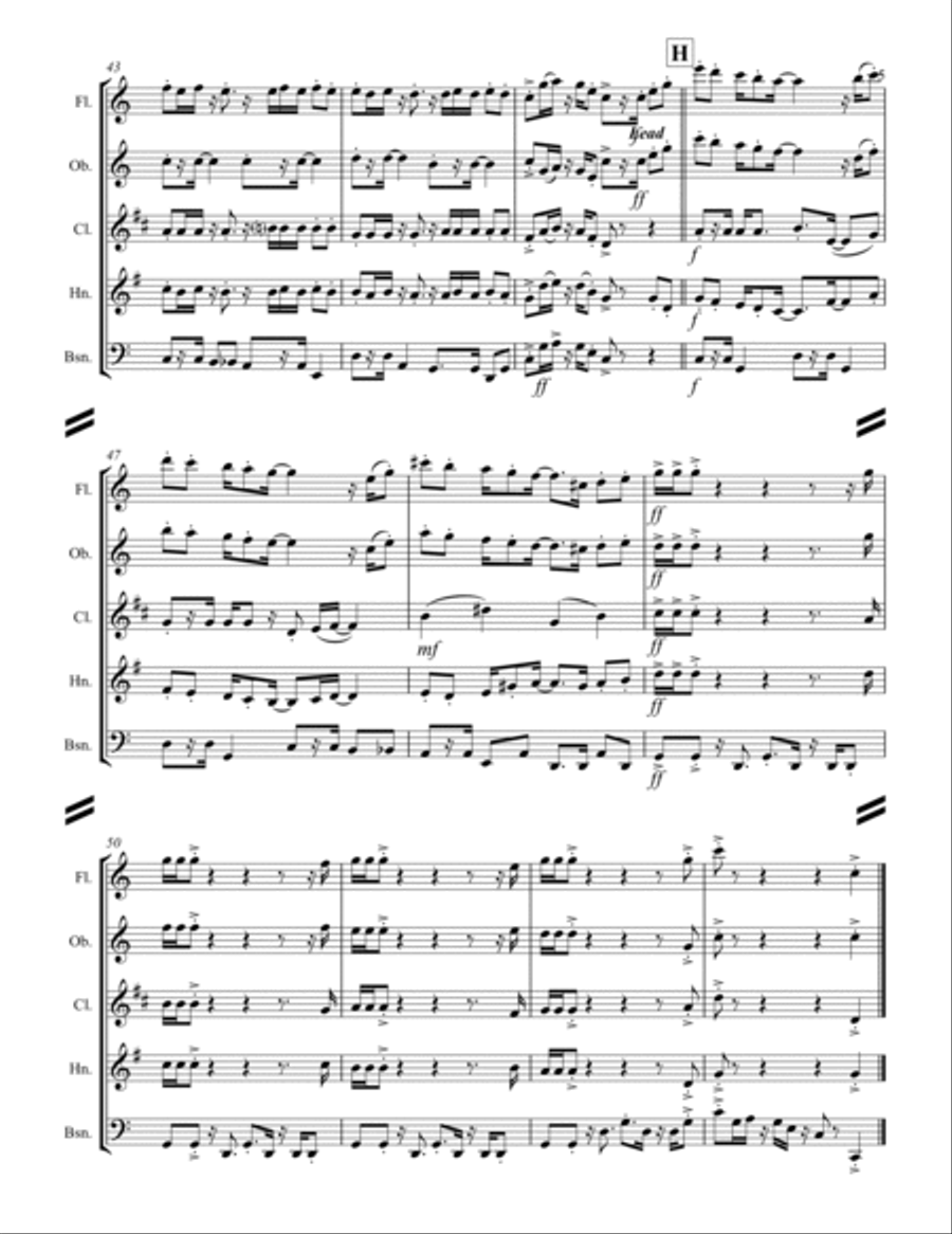 Tijuana Taxi Woodwind Quintet scores gallery preview page 6