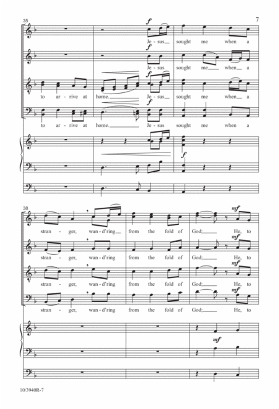 Come, Thou Fount of Every Blessing 4-Part scores gallery preview page 7